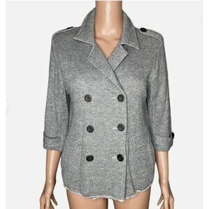 CAbi Jacket Blazer #393 Nautical Peacoat Heather Grey Career Work Size Small‎
